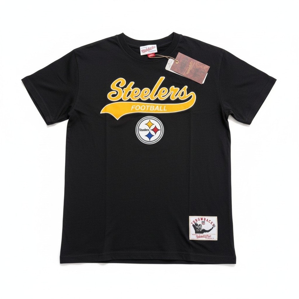 Mitchell & Ness Pittsburgh Steelers T-Shirt Kids M 10/12 Black NFL Throwback